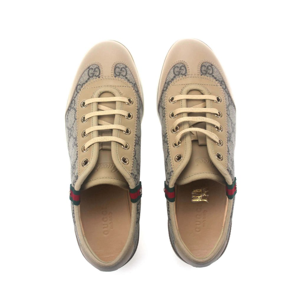 Gucci Sneakers Monogram GG Canvas Leather Brown BagBuyBuy