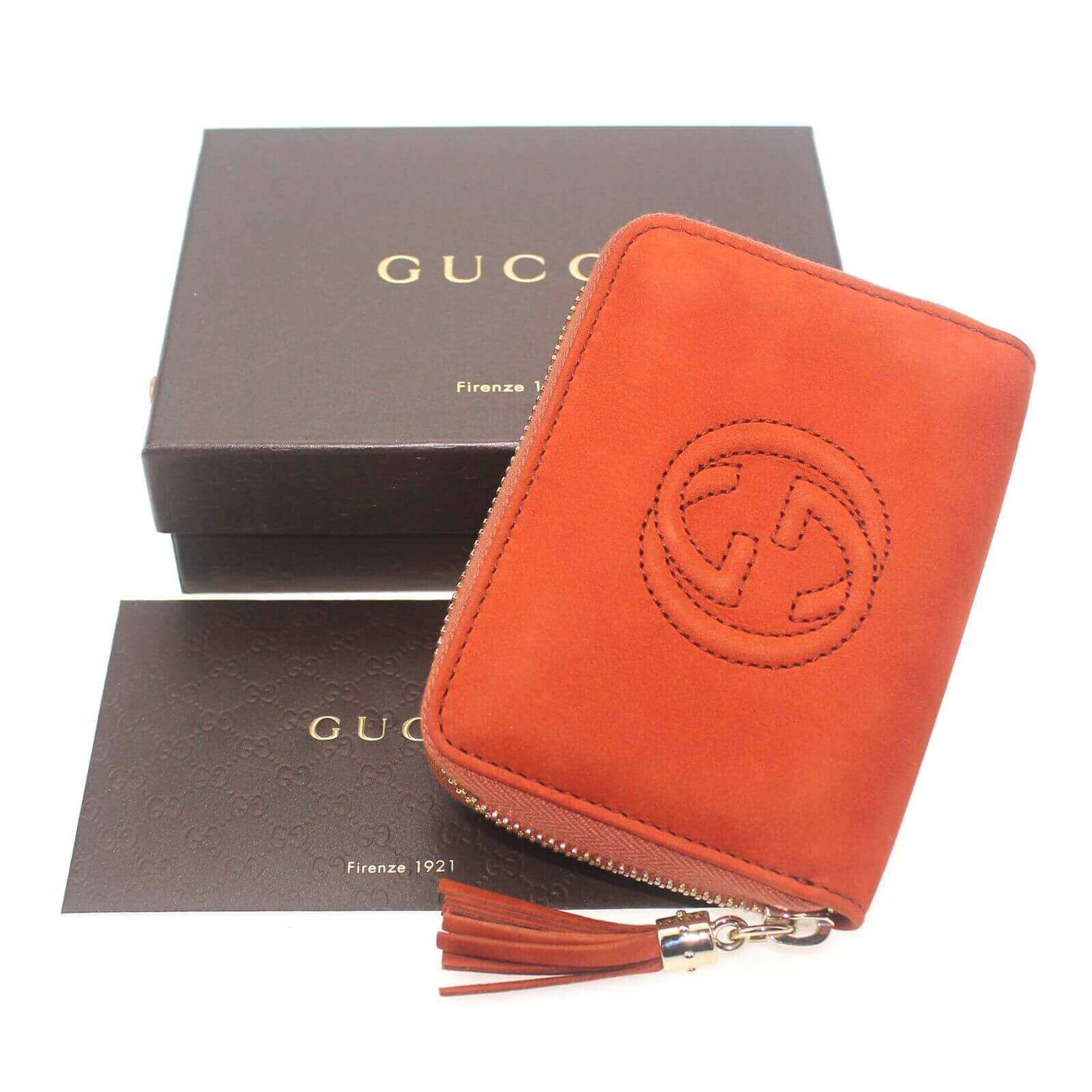 orange gucci wallet