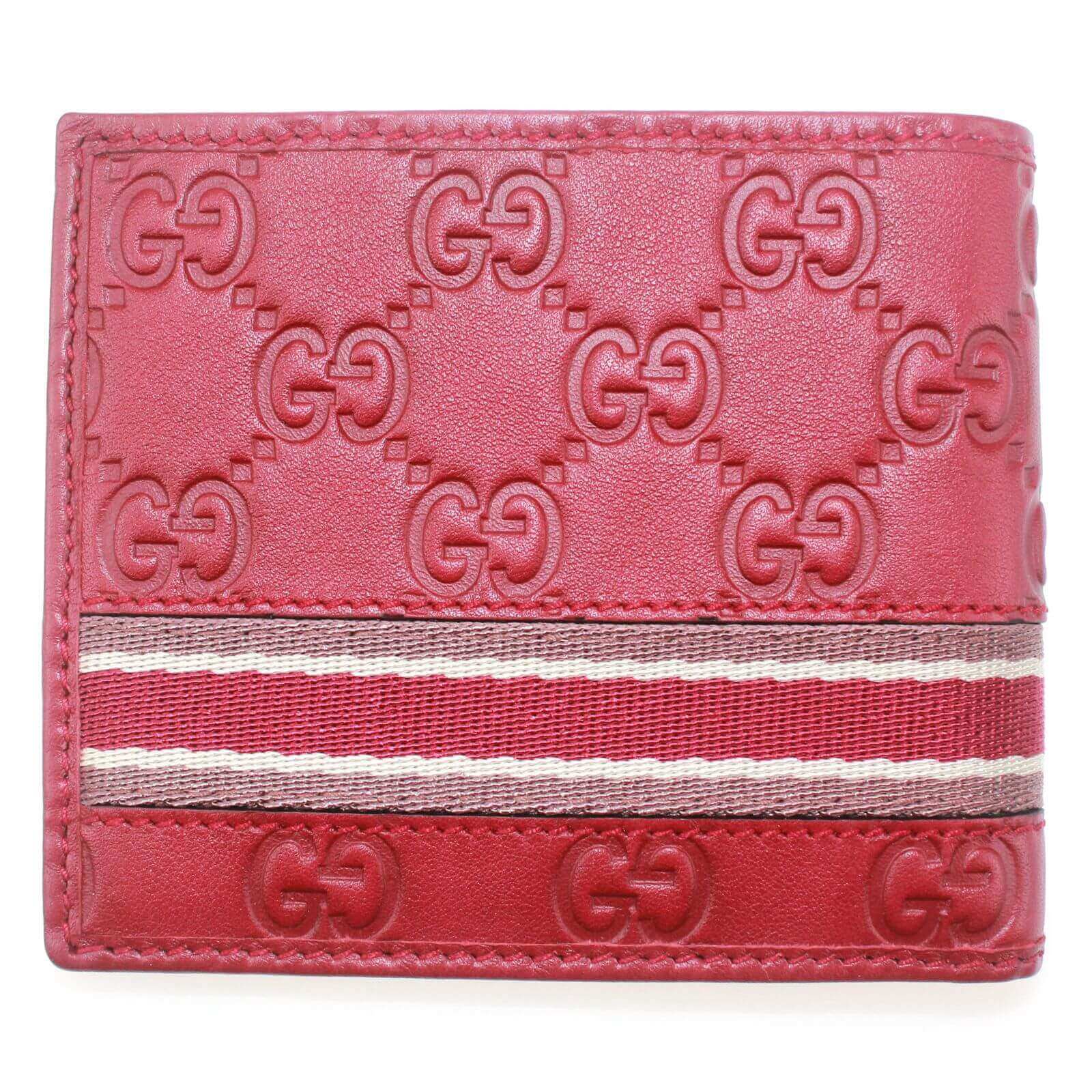 Men’s Gucci Wallets | Leather Stripe Bifold Red | BagBuyBuy