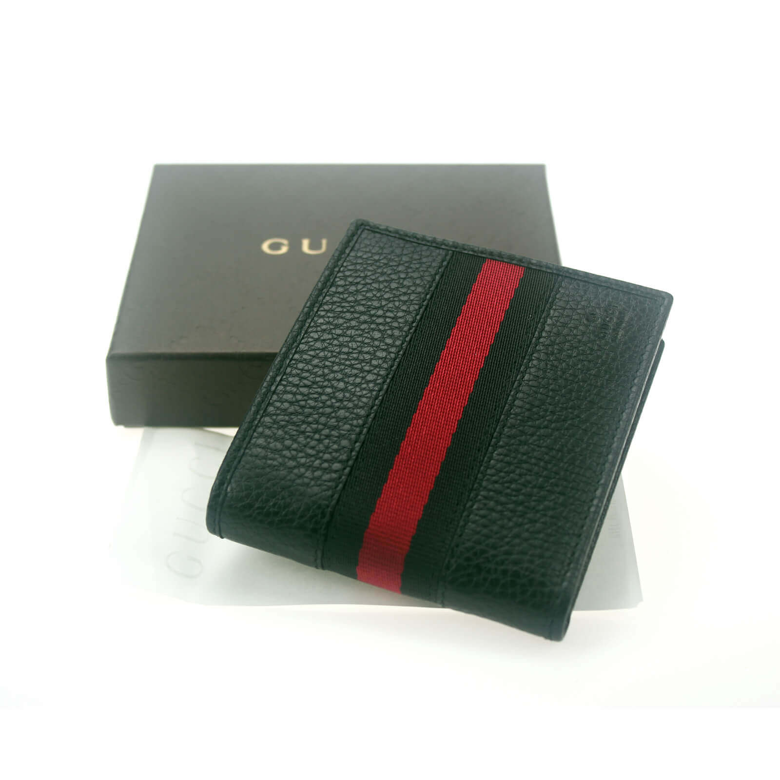 gucci men's black leather wallet