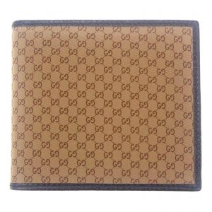 Authentic, New, and Unused Men’s Gucci Brown Signature GG monogram wallet 150404 front view