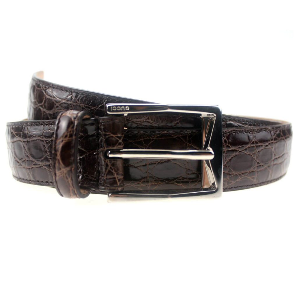 Gucci Belt for Men | Crocodile Leather Brown 100B | BagBuyBuy