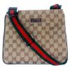 Authentic, New, and Unused Gucci Monogram Web Messenger Bag Brown 146309 front view
