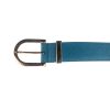 Authentic, New, and Unused Gucci Diamante Turquoise Blue Leather Belt 90B 354382 top view