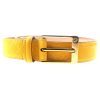Authentic, New, and Unused Gucci Leather Diamante Square Buckle Belt Yellow 95B 345658 front view