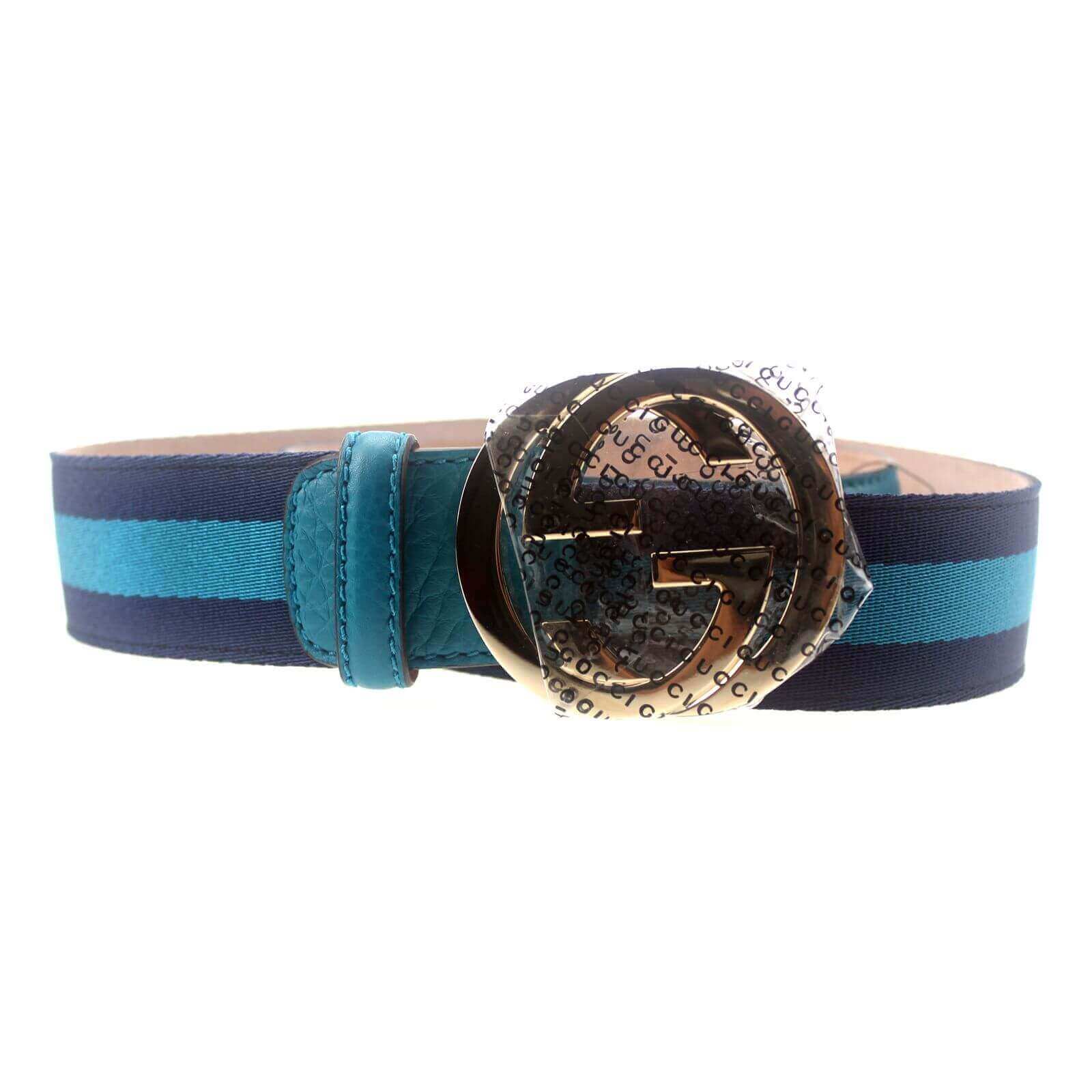gucci belt navy blue