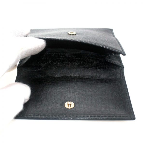 Authentic, New, Unused Gucci Calfskin French Flap Wallet Black 309704 interior view