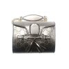 Authentic, New, and Unused Gucci GG Shine Mini Emily Chain Shoulder Bag Sasso 369622 front view with chain