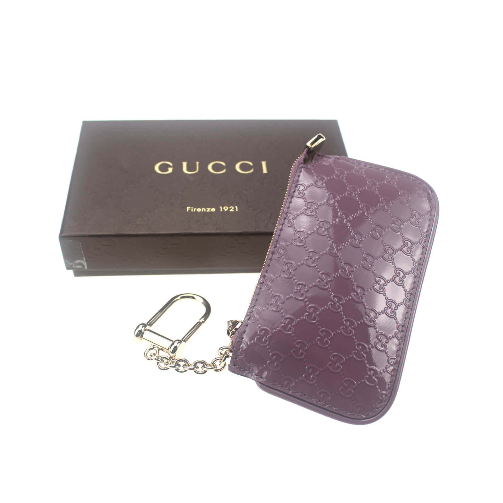 Gucci Key Pouch | GG Leather Clip With Key Chain Pink | BagBuyBuy