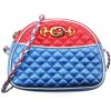 Authentic, New, and Unused Gucci Laminate Quilting Shoulder Bag Red Blue Silver Leather 534951 front view
