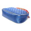 Authentic, New, and Unused Gucci Laminate Quilting Shoulder Bag Red Blue Silver Leather 534951 right bottom side view