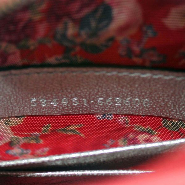 Authentic, New, and Unused Gucci Laminate Quilting Shoulder Bag Red Blue Silver Leather 534951 interior serial number