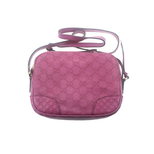 Authentic, New, and Unused Gucci Leather Crossbody Bag Pink 387360 with shoulder strap