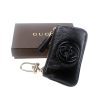 Authentic, New, and Unused Gucci Patent Calfskin Soho Key Case Wallet Black 354358 top view