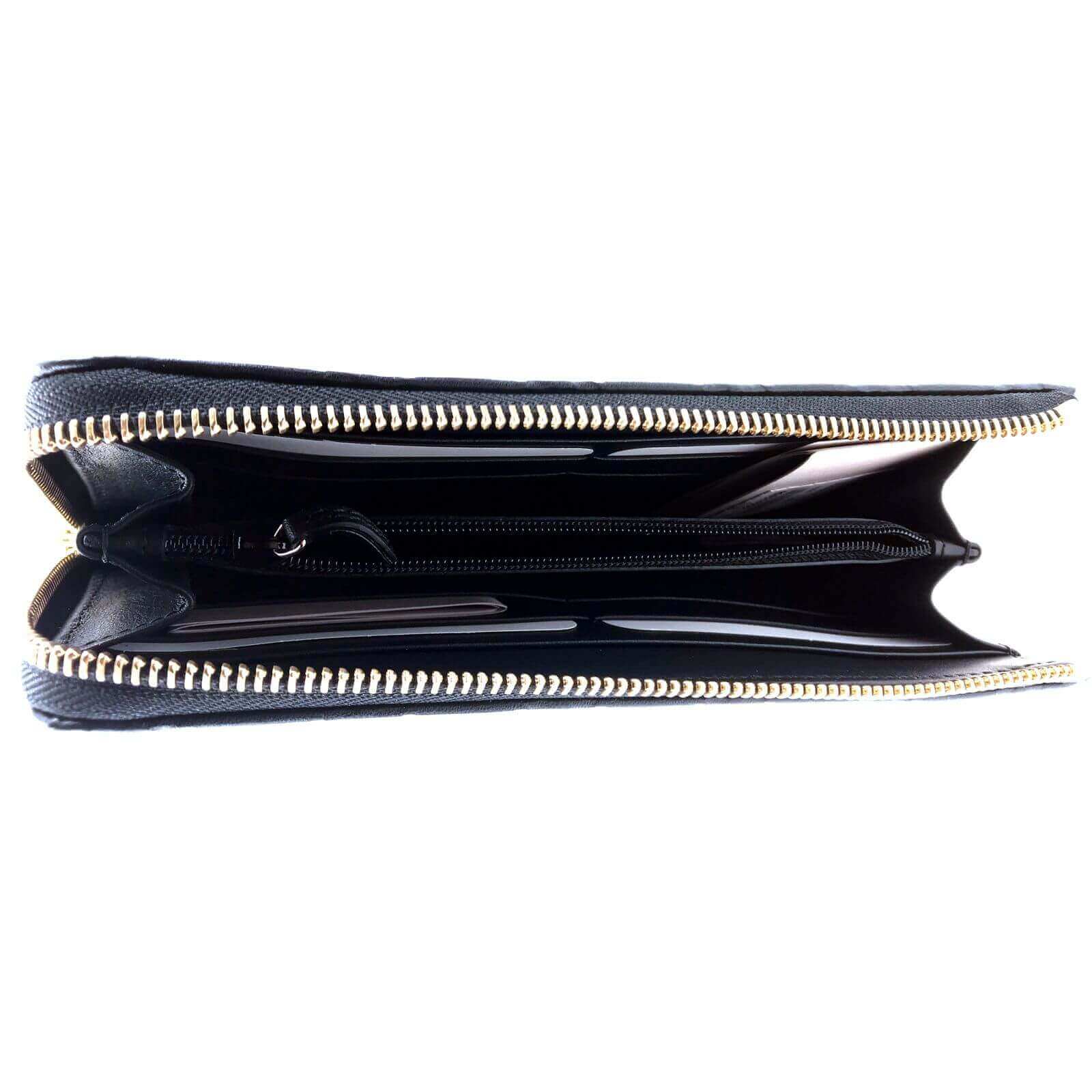 NEW Authentic GUCCI web sport Wallet Black ￼Logo￼ long zipper zippy leather  NIB