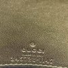 Authentic, New, and Unused Gucci GG Shine Heart Plaque Continental Clutch Wallet Olive Green 245728 interior serial number