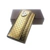 Authentic, New, and Unused Gucci GG Shine Heart Plaque Continental Clutch Wallet Olive Green 245728 top view