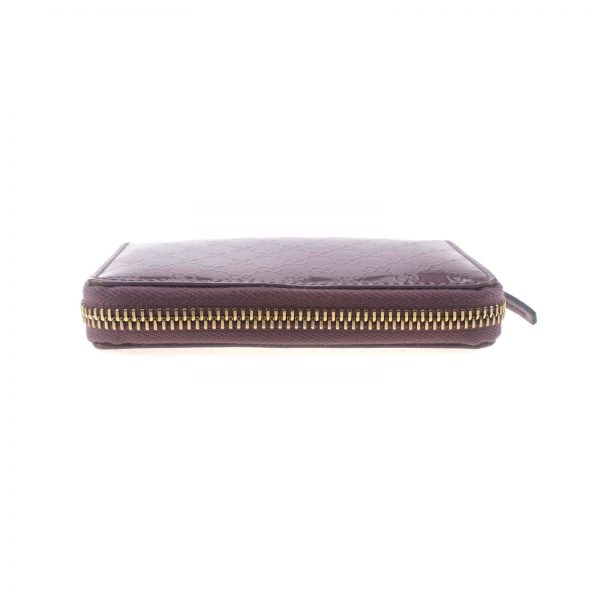Authentic, New, and Unused Gucci Leather GG Guccissima Zip Around Card Coin Case Wallet Mauve 255452 interior serial number zip detail