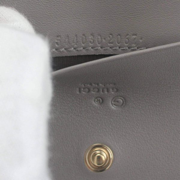 Authentic, New, and Unused Gucci Microguccissima Card Case Wallet Gray 544030 interior stamped serial number
