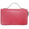 Authentic, New, and Unused Gucci Red Leather Microguccissima Double Zip Travel Wallet 544250 front view