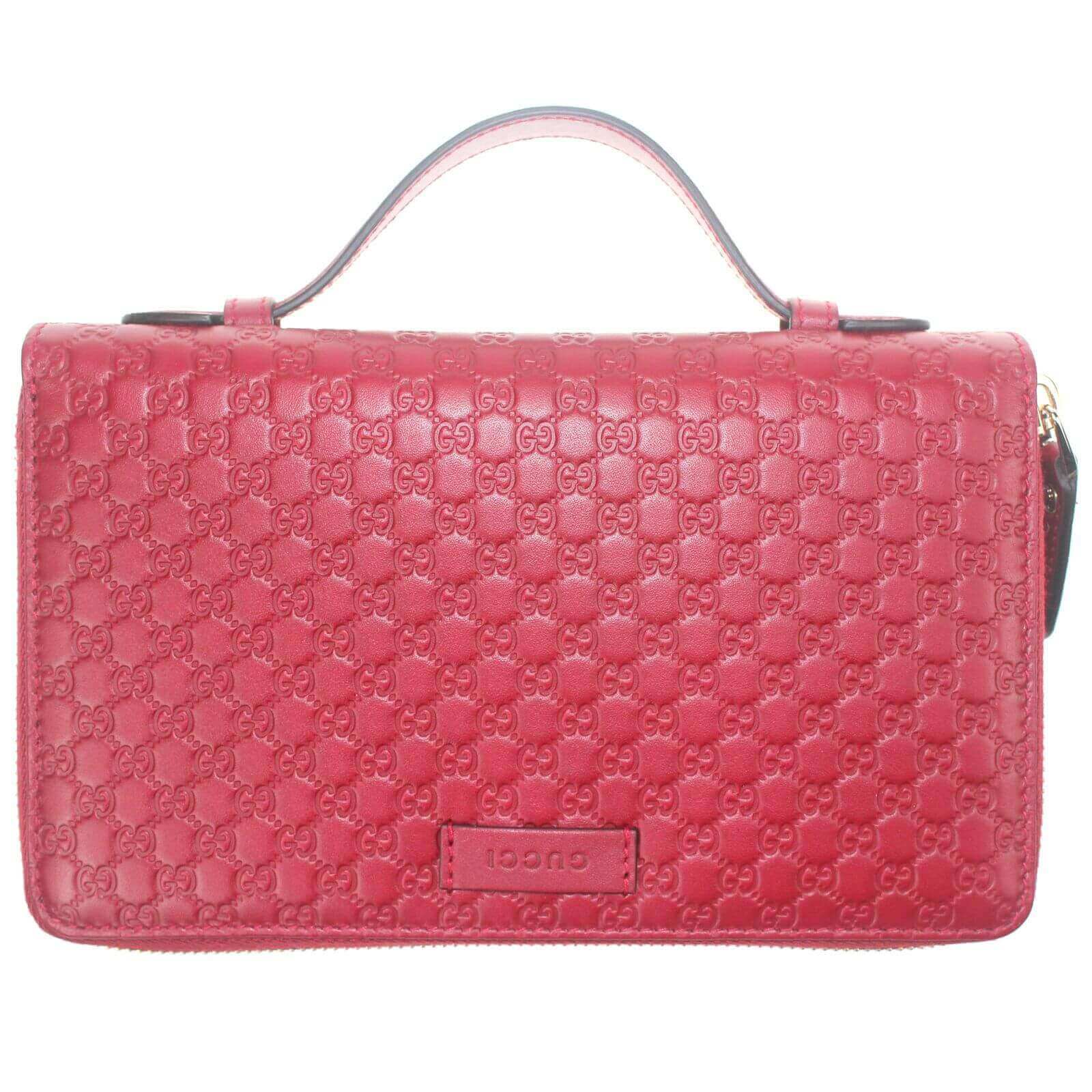 Leather Guccissima Double Zip Red 
