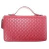 Authentic, New, and Unused Gucci Red Leather Microguccissima Double Zip Travel Wallet 544250 back view