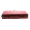 Authentic, New, and Unused Gucci Red Leather Microguccissima Double Zip Travel Wallet 544250 top side view
