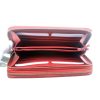 Authentic, New, and Unused Gucci Red Leather Microguccissima Double Zip Travel Wallet 544250 open wallet view