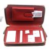 Authentic, New, and Unused Gucci Red Leather Microguccissima Double Zip Travel Wallet 544250 inside view