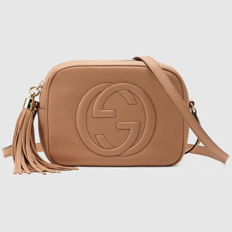 Gucci Calfskin Small Soho Disco Bag Rose Beige